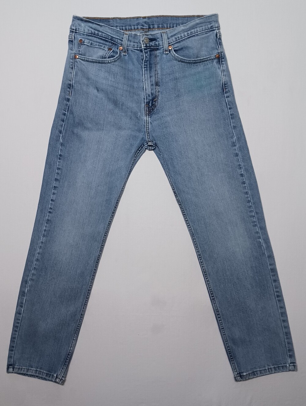 Levi's 505 Mens Regular Fit Stretch Jeans 34X30 Medium Wash Denim